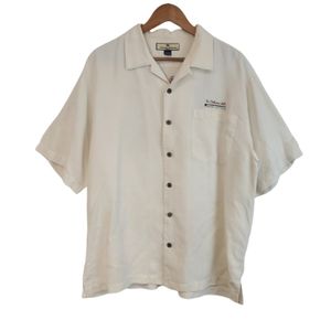 Tommy Bahama Mens Shirt L Large 100% Silk Dr. Bahama Button Front